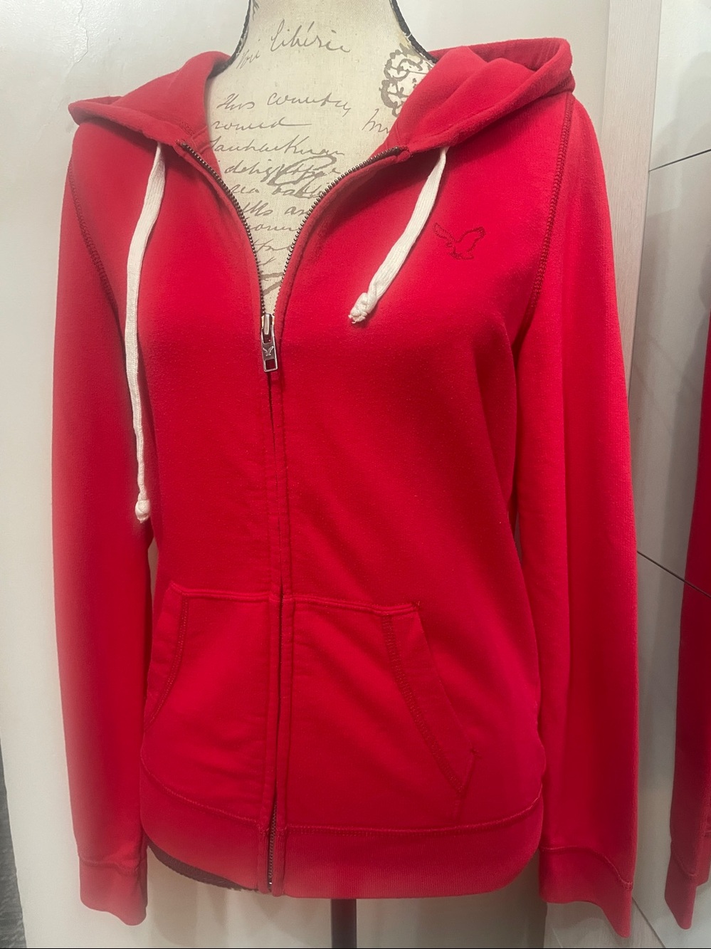 American Eagle Outfitters Bright Red zip up hoodie